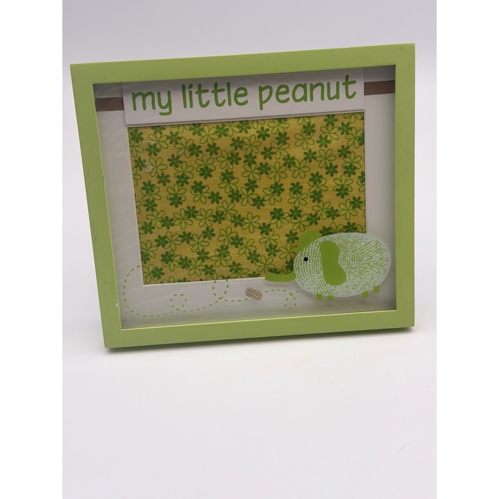 My Little Peanut Elephant Nursery Photo Frame Green 8x8 Square Baby Decor